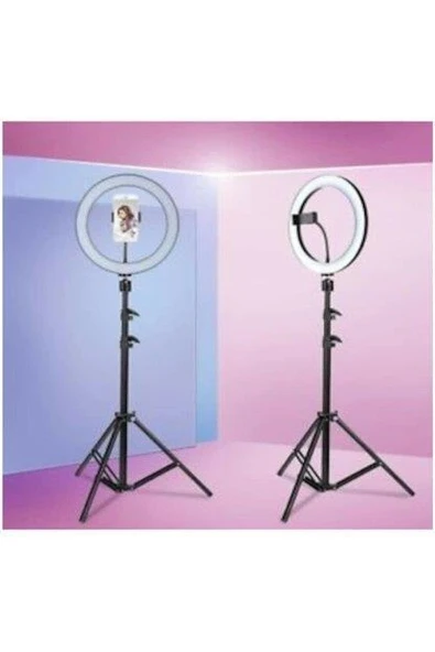 Selfie Led Işık 10inç Youtube,Makyaj,Kuaför 26cm-2m Stand - Resim 3