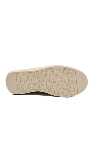Aspor Bej Yüksek Taban Bağcıklı Kadın Sneaker - Resim 5