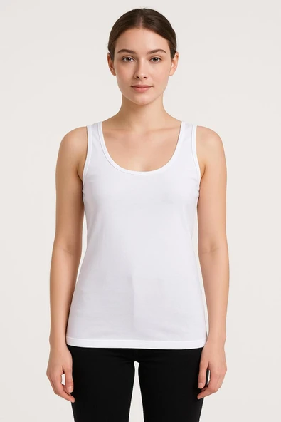 Kadın Basic Pamuklu Atlet Tekli Beyaz ürün görseli