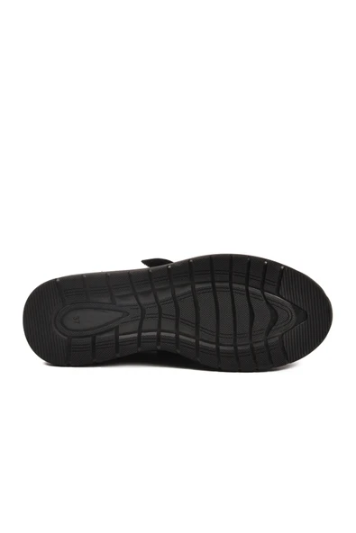 Aspor Siyah Cırtlı Hakiki Deri Kadın Casual Ayakkabı - Resim 5