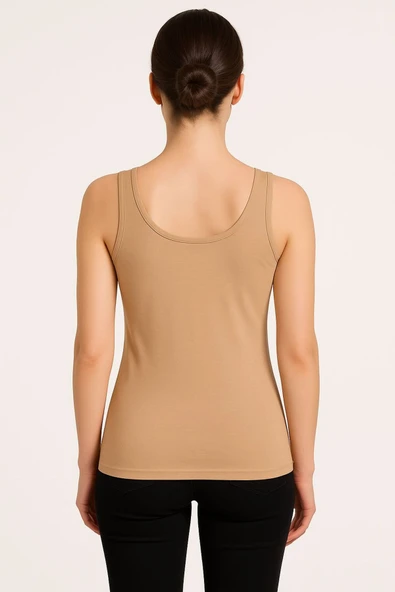 Kadın Basic Pamuklu Atlet 3'lü Set Beyaz , Siyah , Ten - Resim 7