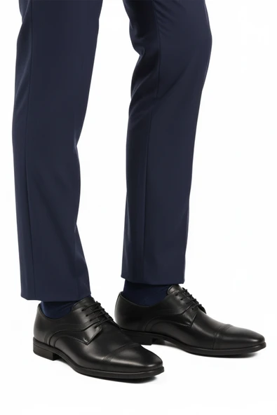 Aspor Siyah Hakiki Deri Bağcıklı Erkek Klasik Ayakkabı