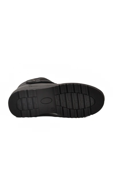 Voyager Siyah Hakiki Deri Fermuarlı Kadın Düz Bot - Resim 5