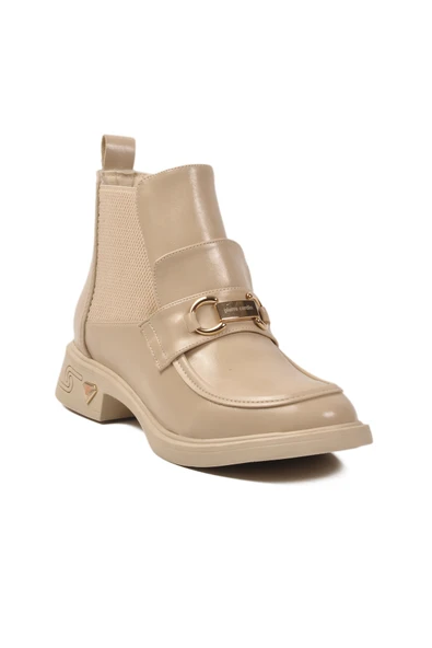 Pierre Cardin Krem Kadın Topuklu Bot - Resim 4