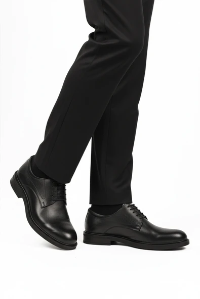 Aspor Siyah Hakiki Deri Bağcıklı Erkek Klasik Ayakkabı ürün görseli