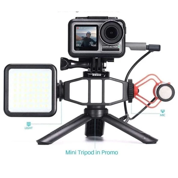 Ulanzi GP-1 Aksiyon Kamerası Vlog Çift Metal Ayak Montajı 1380 - Resim 3