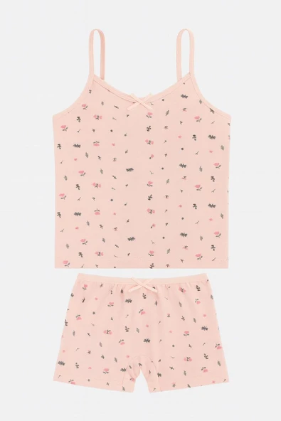 Kız Çocuk Desenli İp Askılı Atlet Külotlu Takım 6'lı Set - Resim 6