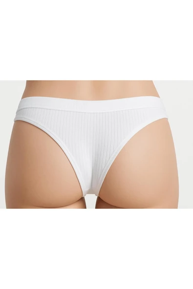 Kadın Pamuklu Tanga Külot 6’lı Set - Siyah Beyaz Pembe Taş Bordo Mint - Resim 8