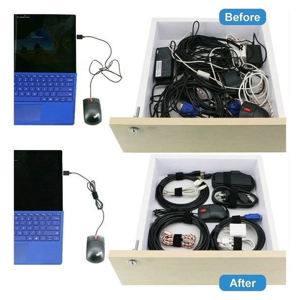 Andoer H39681  (50 Adet) Kablo Bağı Cırtlı - Resim 3