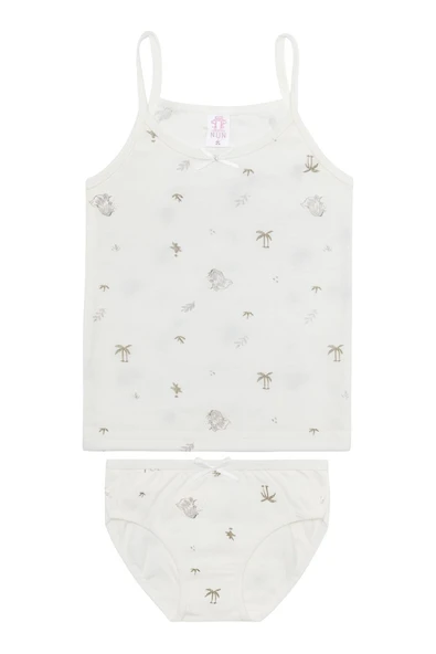 Kız Çocuk Desenli İp Askılı Atlet Şortlu Takım 6'lı Set - Resim 2