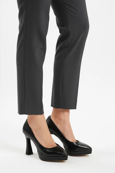 Aspor Siyah Kadın Platform Topuklu Ayakkabı