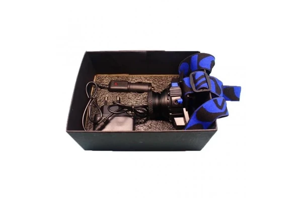 Q5 Şarjlı Mercekli Kafa Feneri Lambası Cree Led Ampül - Resim 4