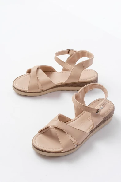 692-564 Nut Ortopedik Taban Çapraz Tokalı Kadın Sandalet - 3