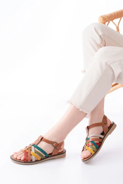 205-208 Multi Hakiki Deri Ortopedik Taban Kadın Sandalet ürün görseli