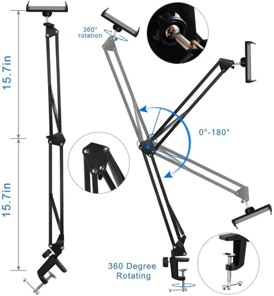 OEM Marka T360 Masa Üstü Telefon Tablet Tutucusu - Resim 3