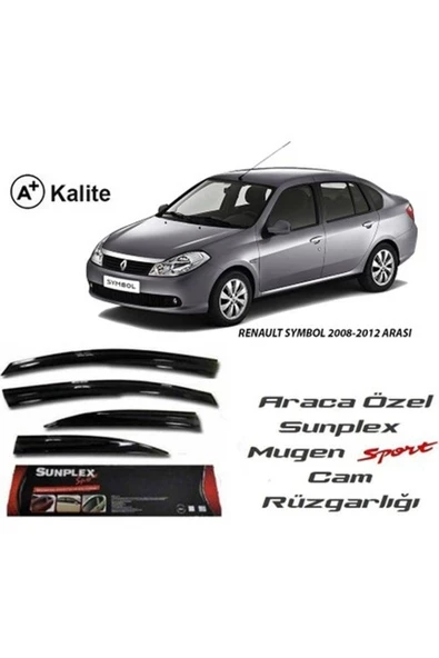 Sunplex Renault Clio Symbol 2008 / 2012 Sport Style Cam Rüzgarlığı - 3