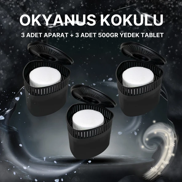 3 Adet 500 gr Nem Alıcılı Ve Rutubet Giderici Aparat Üçgen Okyanus  (TABLET DAHİL) ürün görseli