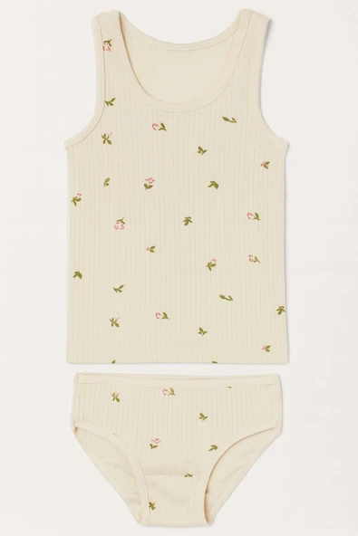 Kız Çocuk Derby Ribana Geniş Askılı Atlet Külotlu Takım 6'lı Set - Resim 3