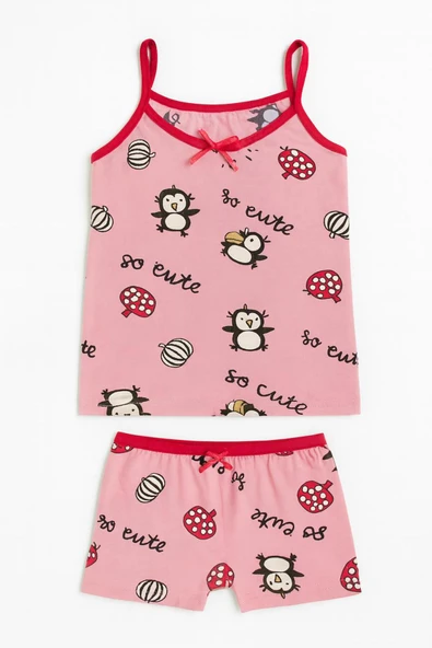 Kız Çocuk Desenli İp Askılı Atlet Külotlu Takım 6'lı Set ürün görseli