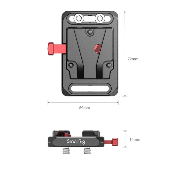 SmallRig 2987 Mini V Mount Pil Plakası - Resim 2