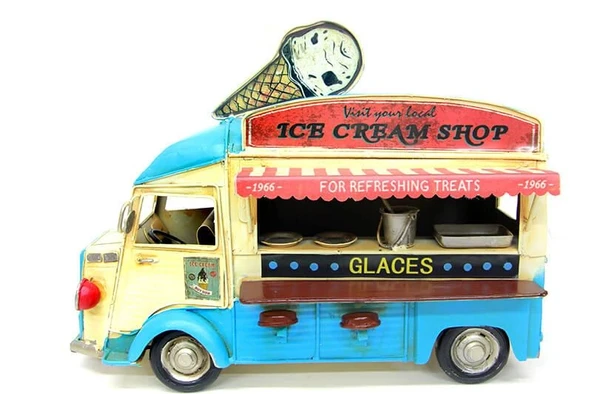 Dekoratif Metal Dondurma Arabası Biblo Dekoratif Hediyelik - Resim 2