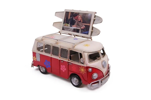 Dekoratif Metal Minibüs Çerçeveli Biblo Kumbaralı - Resim 2