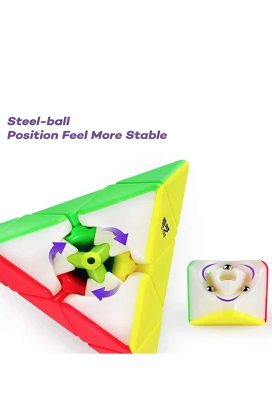 Profesyonel 3x3 Speed Piramit Üçgen Zeka Küpü - 5