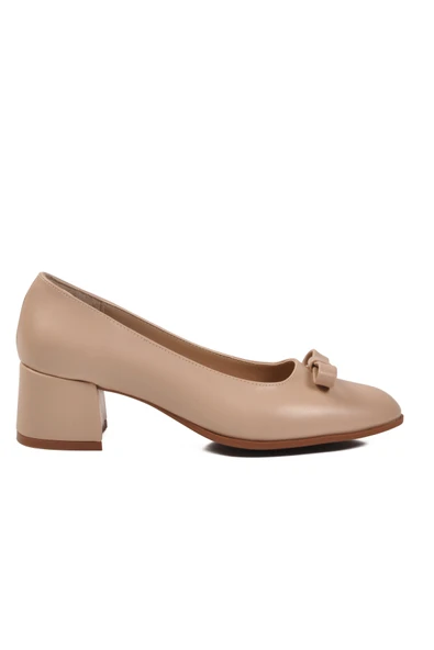 Aspor Bej Fiyonklu Kadın Topuklu Ayakkabı - Resim 2