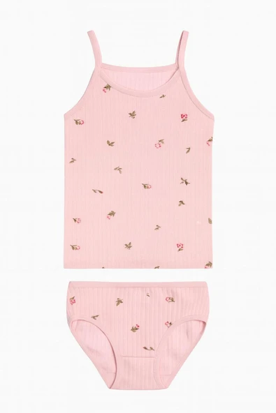 Kız Çocuk Derby İp Askılı Atlet Külotlu Takım 6'lı Set - Resim 4