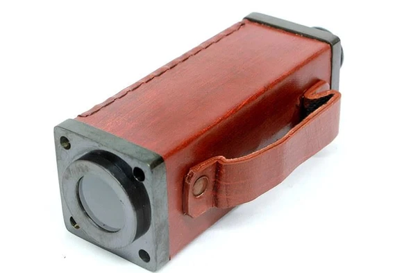 Deri Kaplama Eskitme Kare Dürbün Dekoratif Hediyelik - Resim 3