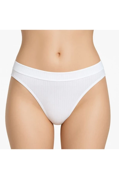 Kadın Pamuklu Tanga Külot 6’lı Set - Siyah Beyaz Pembe Taş Bordo Mint - Resim 2