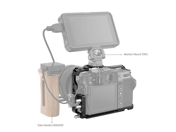 SmallRig 3715 GFX100S / 50S için Kafes ve Kablo Kıskacı - Resim 5