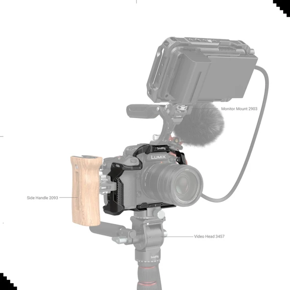 SmallRig 3440  Panasonic LUMIX GH6 için Black Mamba Serisi Kamera Kafesi - Resim 6
