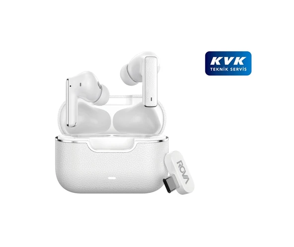Rova BKG509 Hybrid Anc + Enc Pc Dongle Girişli Bluetooth Kulaklık Bt5.4+Edr - Beyaz