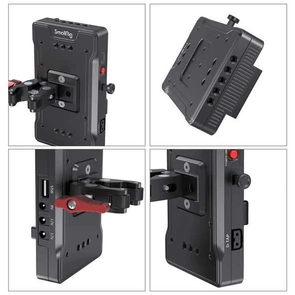 SmallRig 3202B V Montajlı Pil Adaptör Plakası Kelepçeli - Resim 4