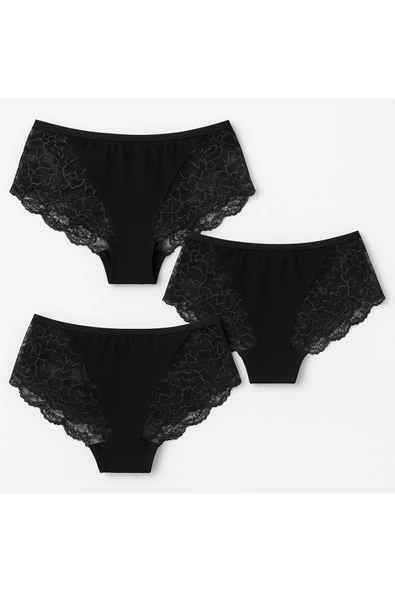 Kadın Dantelli Bato Külot 3’lü Paket - Günlük ve Özel Kullanım ürün görseli