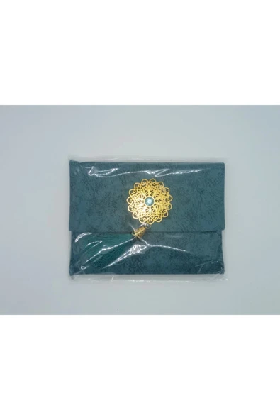 Lüks Çantalı Kadife Kaplı Yasin ( Petrol ) - Resim 4