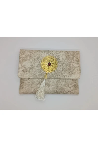 Lüks Çantalı Kadife Kaplı Yasin ( Krem ) - Resim 2