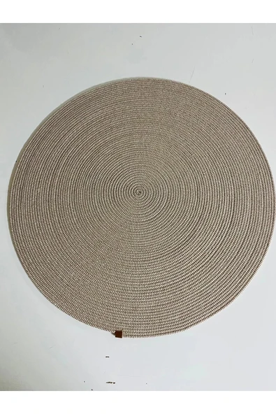 Kahverengi Yuvarlak Örme Jüt Halı - Kahverengi Hasır Halı - Örme Jüt Halı - Kahverengi Jüt Halı ürün görseli