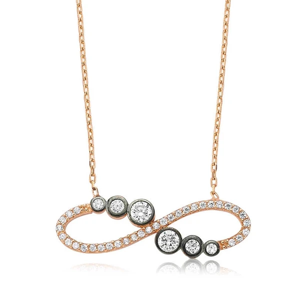 925 Ayar Gümüş Su Yolu Sonsuzluk Kadın Gümüş Kolye ürün görseli 1