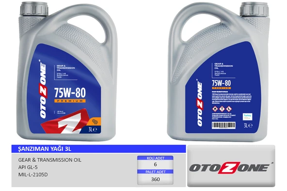 ŞANZIMAN YAĞI 75W-80 3LİTRE GL-5 (6 ADET) 75W80 ürün görseli