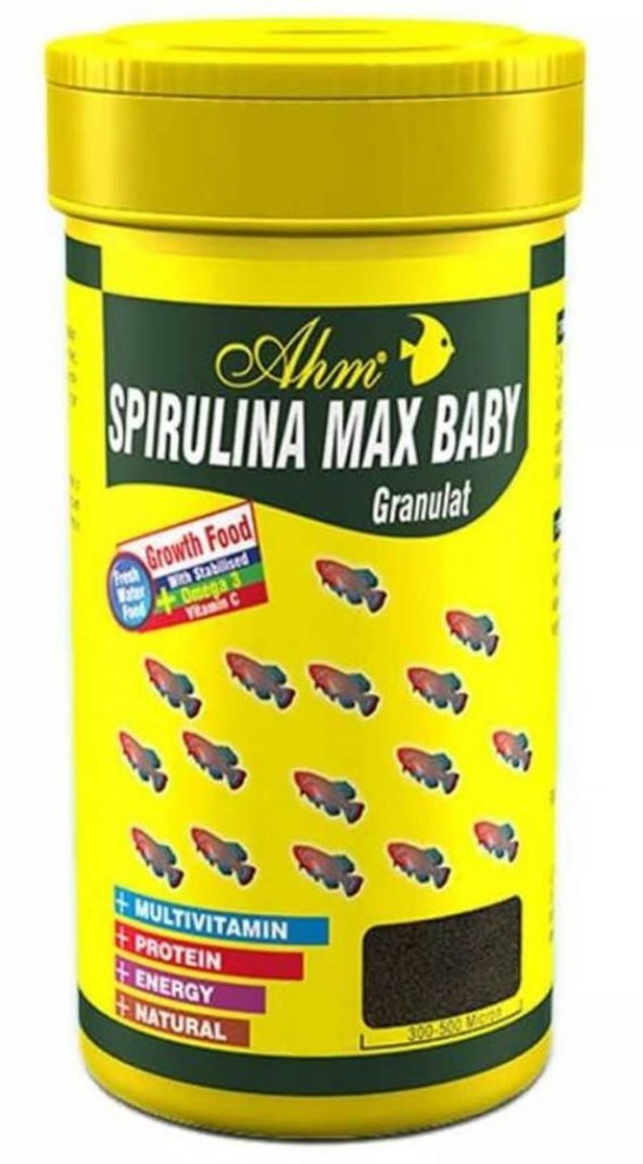 Ahm Spirulina Max Baby Granulat Balık Yemi 100 Ml