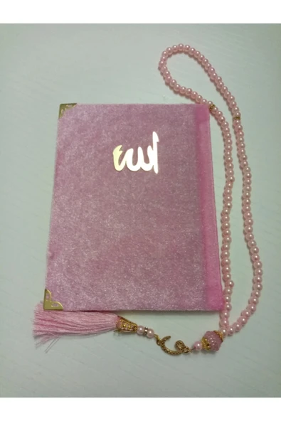 Kadife Yasin Set Inci Tesbih - Pembe ( Çanta Boy ) ürün görseli