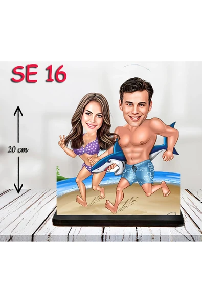 Kişiye Özel Ahşap Biblo - Sahil Temalı Biblo ( 3D Biblo ) ürün görseli