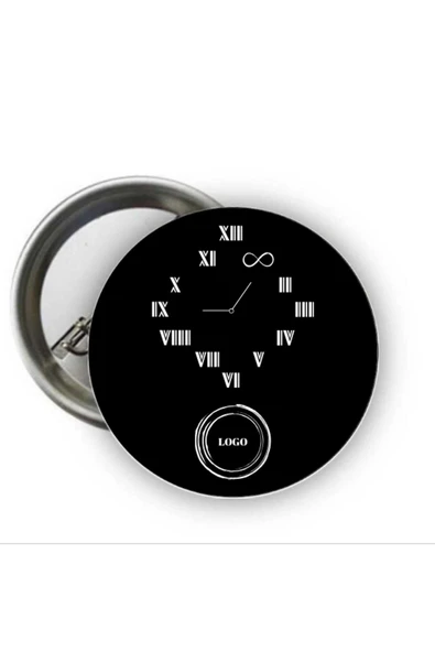 Kişiye Özel 10 Kasım Rozeti - Siyah Saat Rozeti ( 20 Adet ) ürün görseli