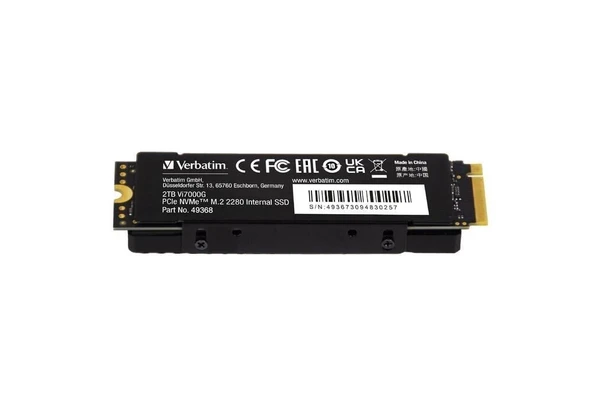 VERBATIM 49368 - 2TB VI7000G M.2 NVME PCIE GEN 4 SSD (Okuma 7400MB/sn. - Yazma 6700MB/sn.) - 3