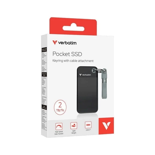 Verbatim V Pocket SSD USB3.2 GEN2 2TB Siyah - Resim 3