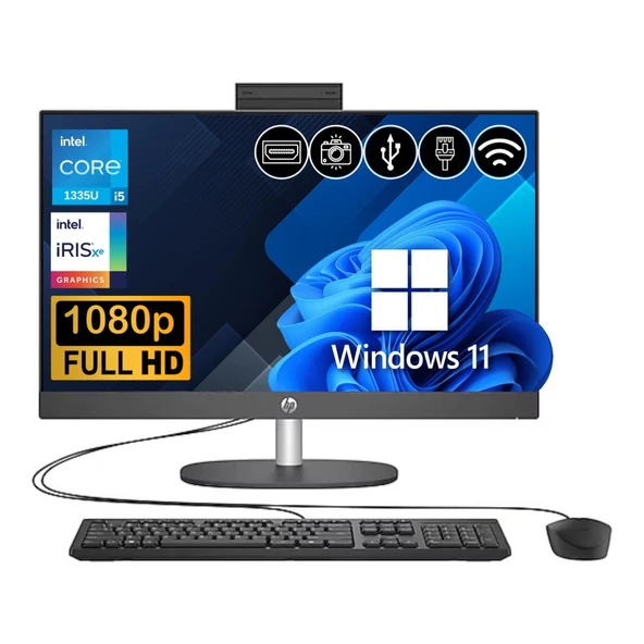 HP Proone 240 G10 i5 1335U 8GB  512GB M.2 SSD A1JZ3ES ATL22 23.8" FHD W11Pro Siyah All In One Bilgisayar ürün görseli 1