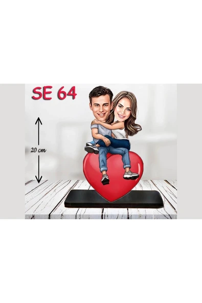 Kişiye Özel Ahşap Biblo - Sevgililer Günü Biblo ( 3D Biblo ) ürün görseli