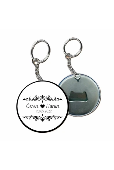 Kişiye Özel Açacaklı Düğün Anahtarlık - Nişan Anahtarlık- Söz Anahtarlık ( 25 Adet ) ürün görseli